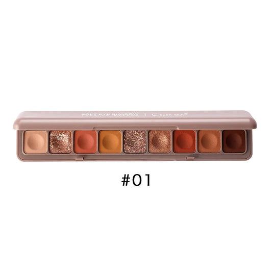 COLOR SIGN 9 Colors Glitter Eye Shadow Palette Shimmer Makeup High Pigment Eyeshadow - Dr Rashel Official