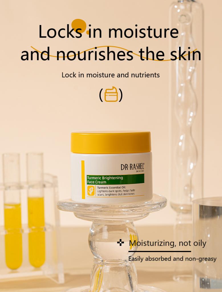 Dr Rashel Turmeric Face Cream – Dark Spot Corrector & Skin Brightening Moisturizer for Scars and Uneven Tone