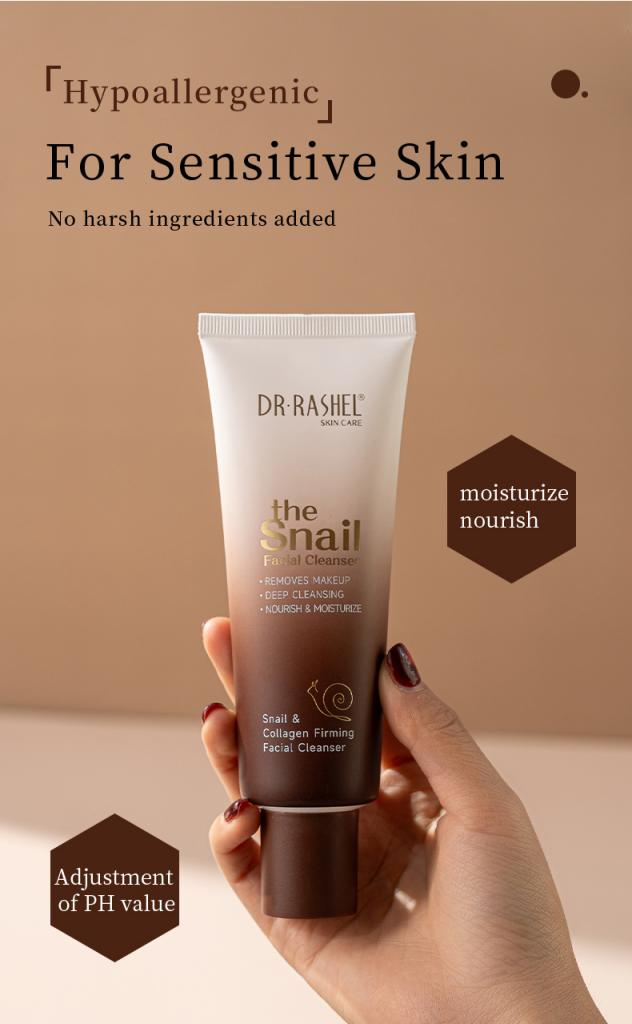 Dr Rashel Snail Facial Cleanser – Gentle Deep-Cleansing Formula with Hydration & Skin Repair for Radiant, Balanced Skin