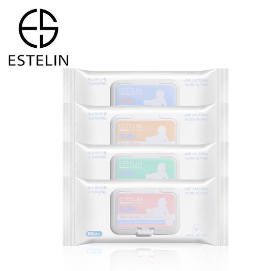 Estelin Baby Wet Wipes All-In-One Cleansing Anti-Bacterial Alcohol-Free - Dr Rashel Official