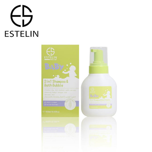Estelin Baby 2 in 1 Shampoo And Bath Bubble For Gentle Cleaning 300ml - Dr Rashel Official