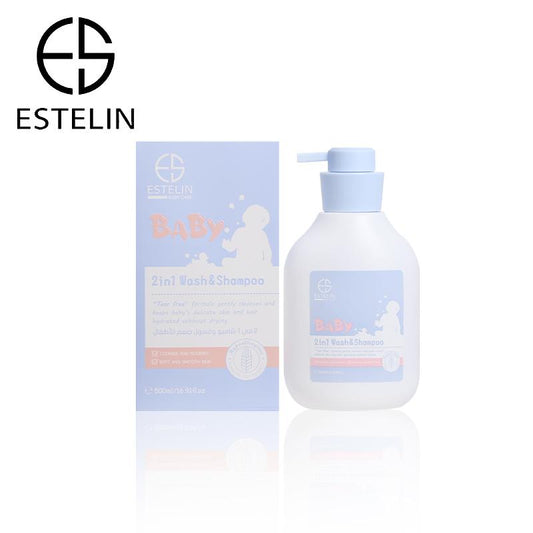 Estelin Baby 2 in 1 Wash And Shampoo for Soft And Smooth Skin 500ml - Dr Rashel Official