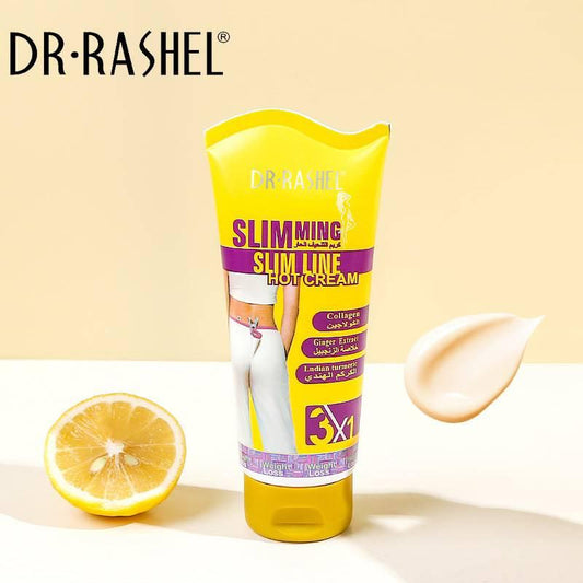 Dr.Rashel Slimming Slim Line Hot Cream with Ginger Extract Collagen & Turmeric For Slim Fit - 150gms - Dr Rashel Official