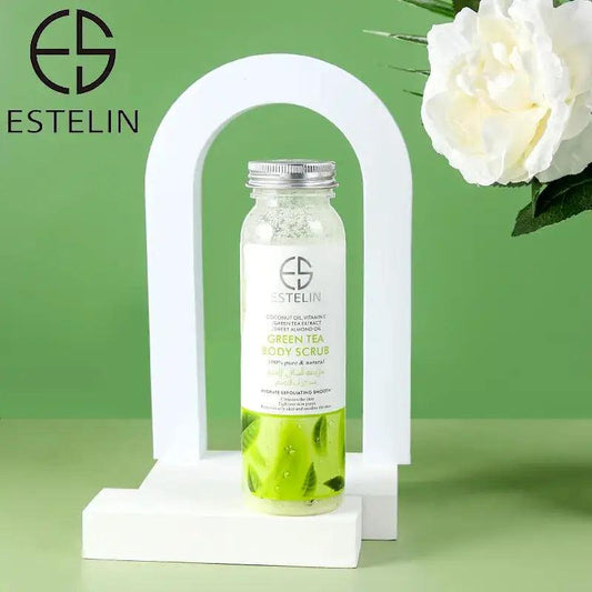   Estelin Bath Salt Soothing Body Scrub Exfoliating -  Green Tea - 200g