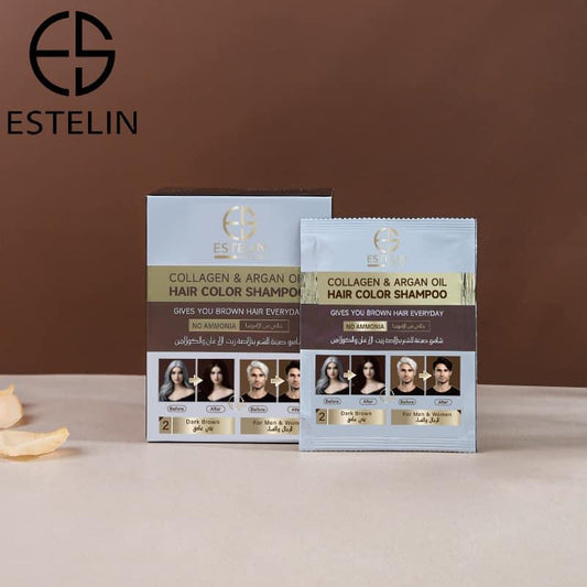 Estelin Collagen & Argan Oil Sachet Hair Color Shampoo - 25ML - Dr Rashel Official