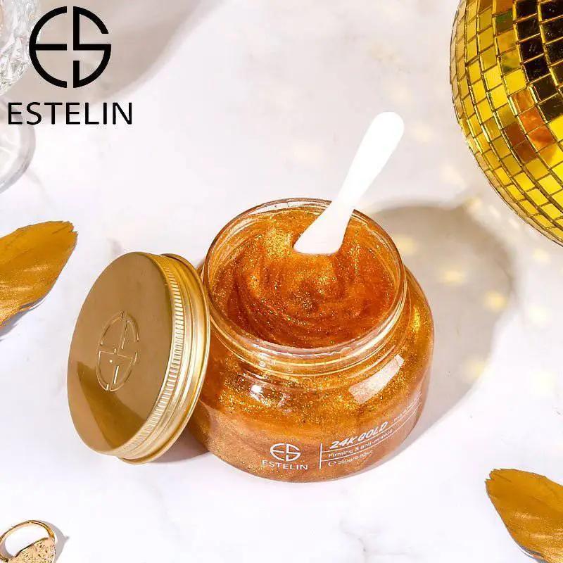 Estelin 24K Gold Firming & Anti Wrinkle Face & Body Scrub by Dr.Rashel - 250g