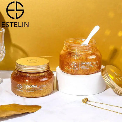   Estelin 24K Gold Firming & Anti Wrinkle Face & Body Scrub by Dr.Rashel - 250g