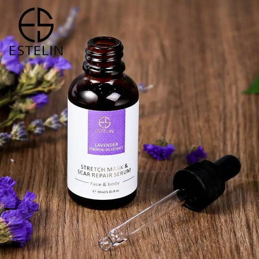 Estelin Lavender Essential Oil Extract Stretch Mark & Scar Repair Serum for Face & Body - 30ml - Dr Rashel Official