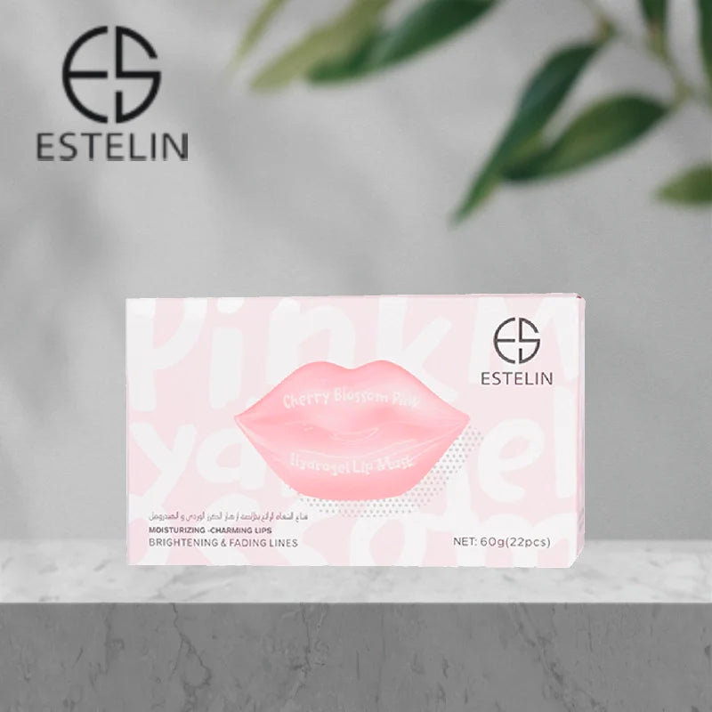   ESTELIN Cherry Blossom Pink Hydrating Lip Patch Sleeping Lip Mask - 60g - 22 Pcs