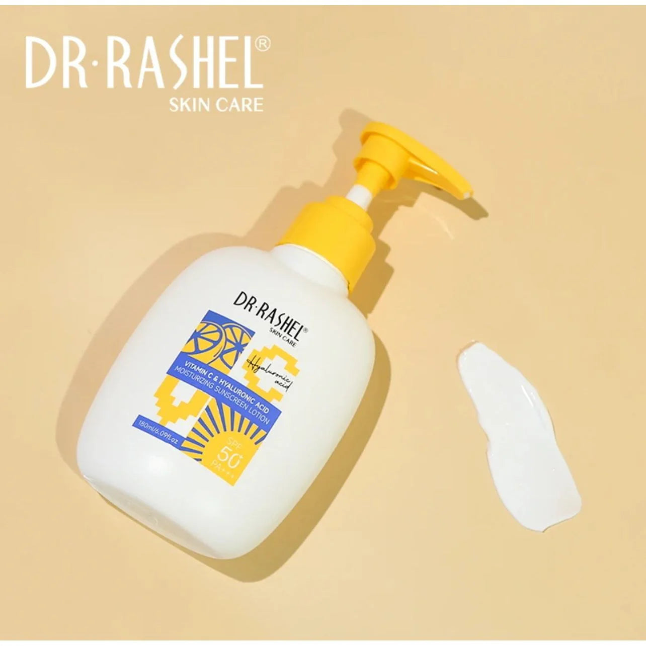 Dr Rashel Vitamin C Hyaluronic Acid Moisturizing Sunscreen Lotion 180ml SPF 50+