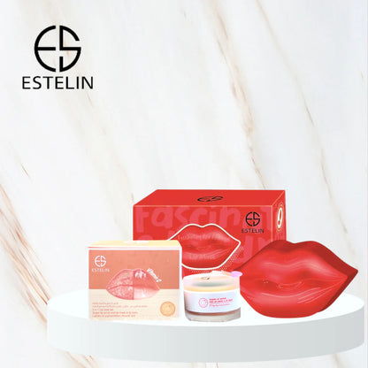   Estelin Fascinating Red Hydrogel Lip Mask & 3 In 1 Lip Care Set Vitamin C bundle deal