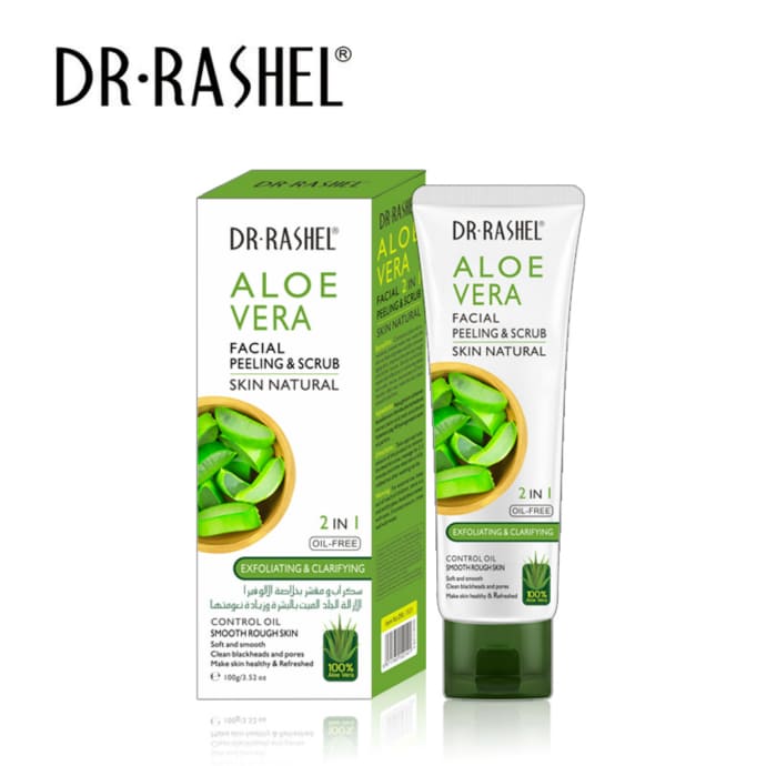 Dr. Rashel Aloe Vera Facial Peeling & Scrub Skin Natural 2 In 1 Oil-Free Exfoliating & Clarifying