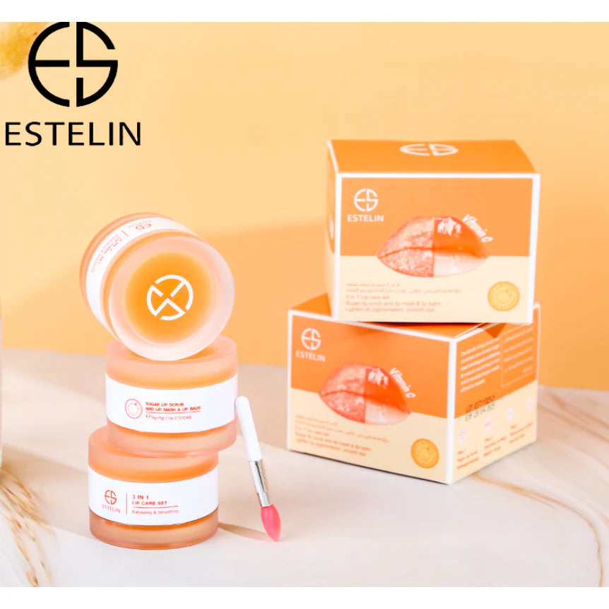   Estelin Fascinating Red Hydrogel Lip Mask & 3 In 1 Lip Care Set Vitamin C bundle deal