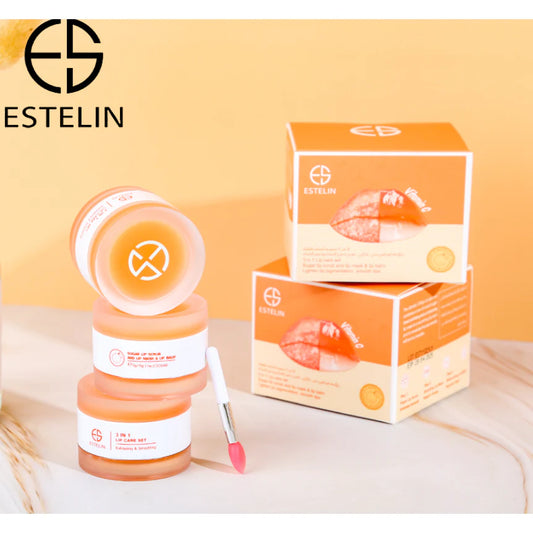 Estelin Fascinating Red Hydrogel Lip Mask & 3 In 1 Lip Care Set Vitamin C bundle deal
