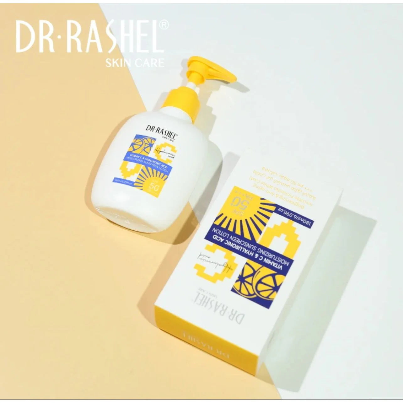 Dr Rashel Vitamin C Hyaluronic Acid Moisturizing Sunscreen Lotion 180ml SPF 50+