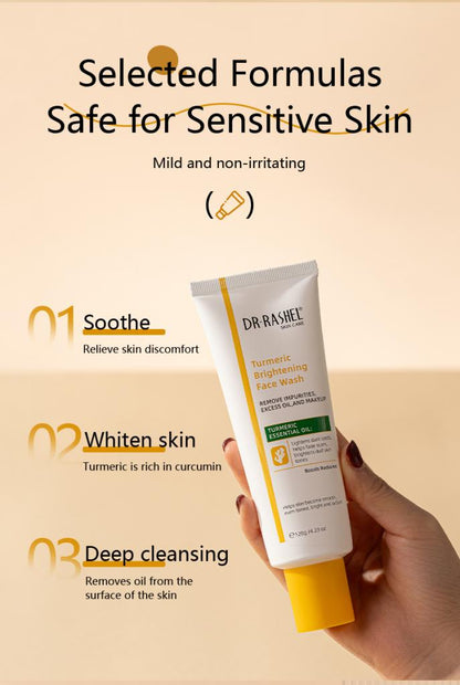 Dr Rashel Turmeric Brightening Face Wash – Deep Cleanse, Oil Control & Glow-Boosting Formula