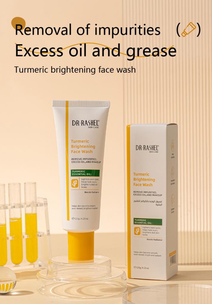 Dr Rashel Turmeric Brightening Face Wash – Deep Cleanse, Oil Control & Glow-Boosting Formula