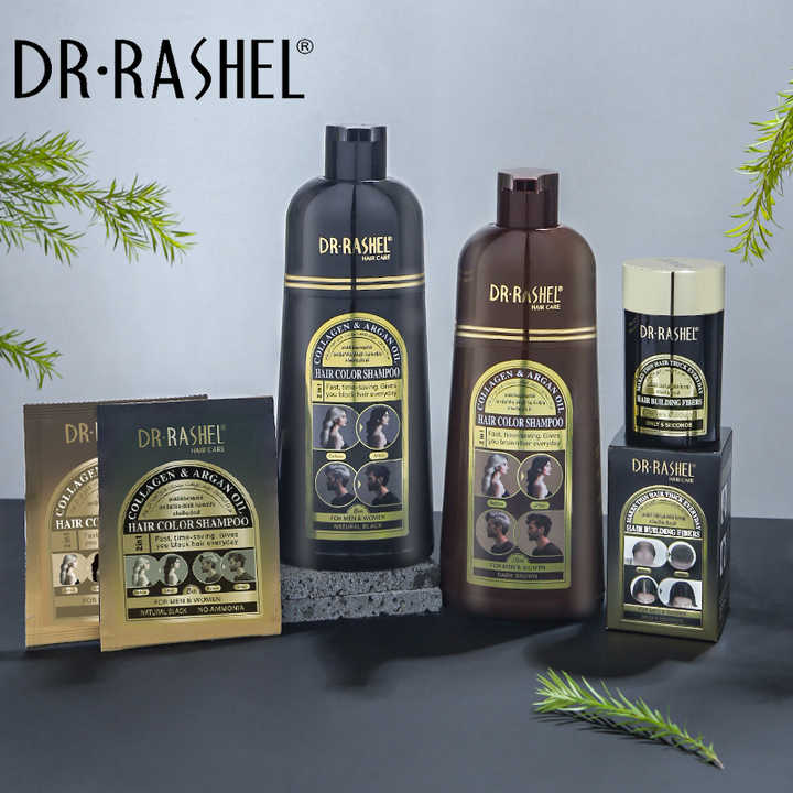 Dr.Rashel Collagen And Argan Oil Hair Color Shampoo Dark Brown -400ML