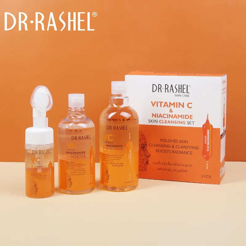   Dr.Rashel Vitamin C & Niacinamide Skin Care Cleaning Set Moisturizes Skin Even Skin Tone Brightening