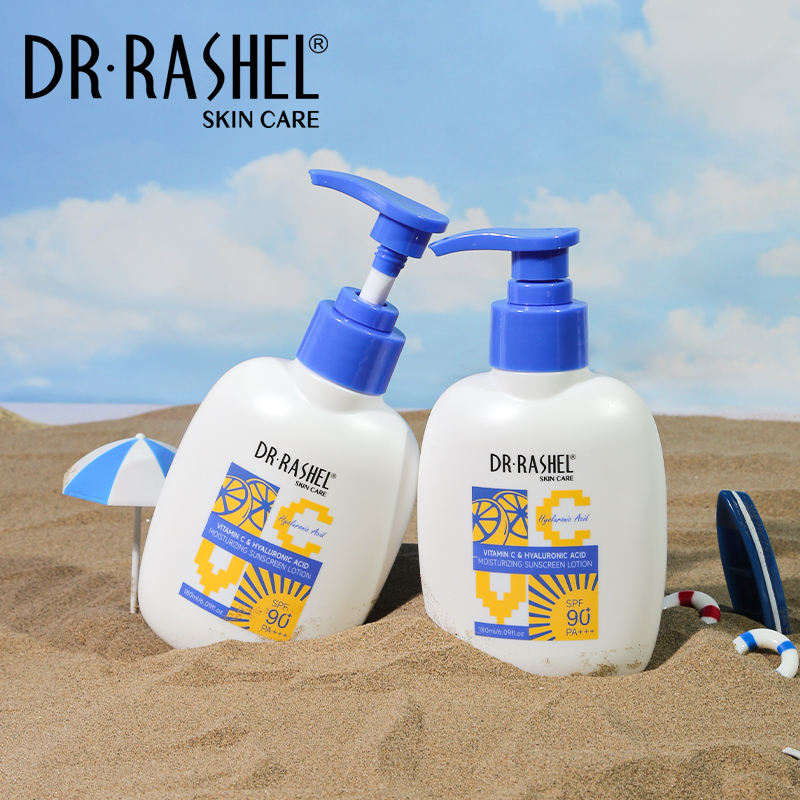 DR RASHEL Skin Care Moisturizing Brightening SPF 90 Vitamin C Hyaluronic Acid Sunscreen Lotion 180ml
