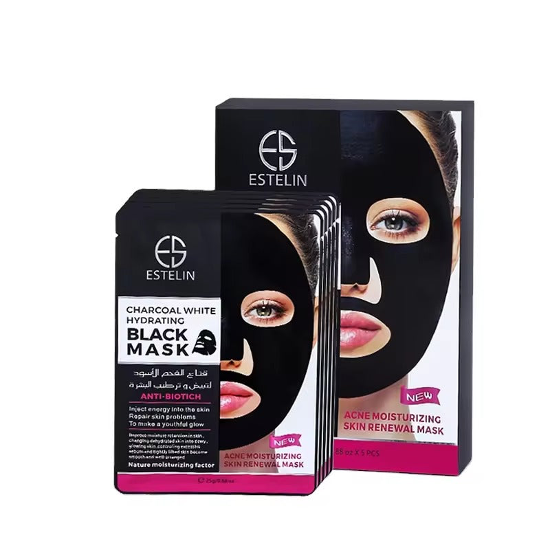   Estelin Charcoal White Hydrating Black Acne Moisturizing Skin Renewal Mask