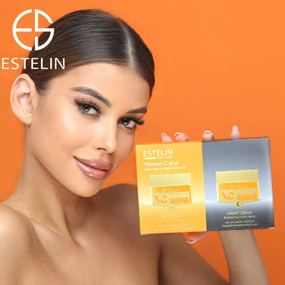   Estelin Vitamin C Plus brightening & anti aging skin care set pack of 2