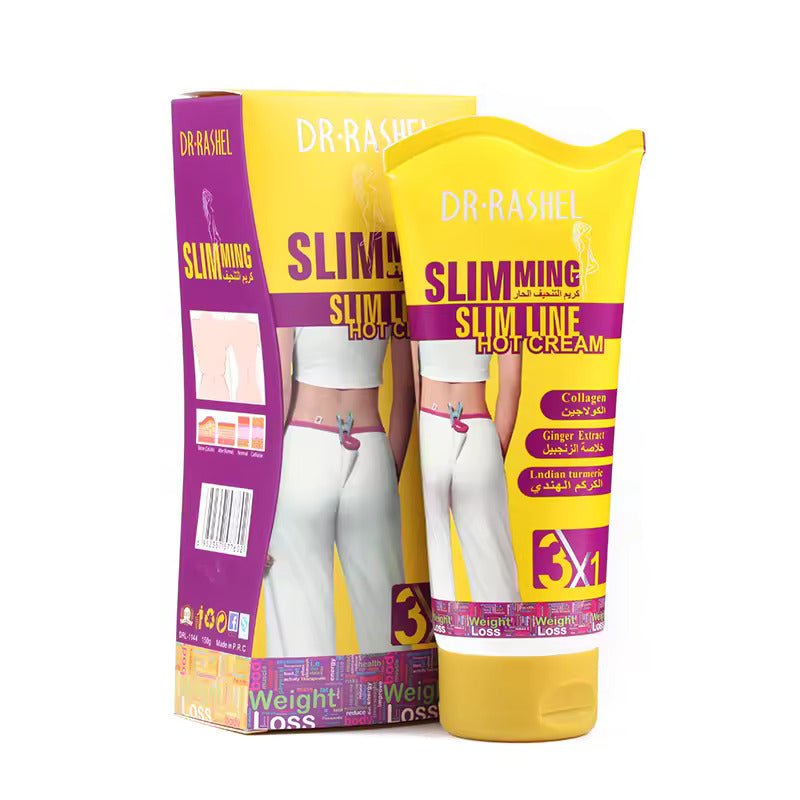   Dr.Rashel Slimming Slim Line Hot Cream with Ginger Extract Collagen & Turmeric For Slim Fit - 150gms