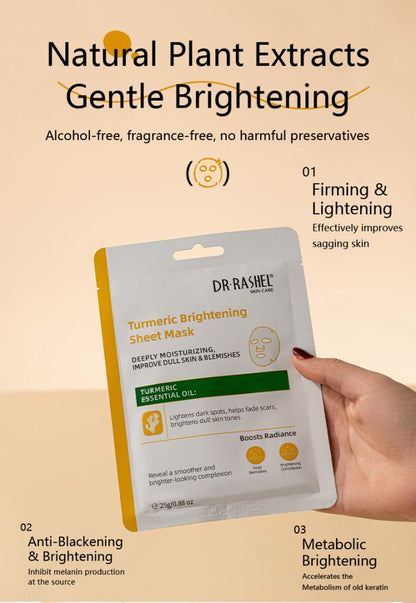 Dr Rashel Turmeric Brightening Sheet Mask – Intense Hydration & Skin Radiance for Dull and Blemished Skin