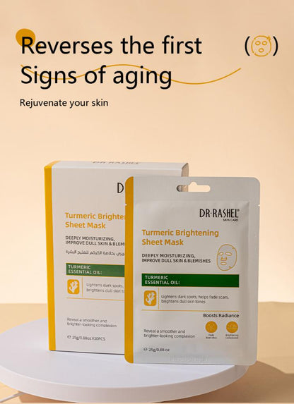 Dr Rashel Turmeric Brightening Sheet Mask – Intense Hydration & Skin Radiance for Dull and Blemished Skin