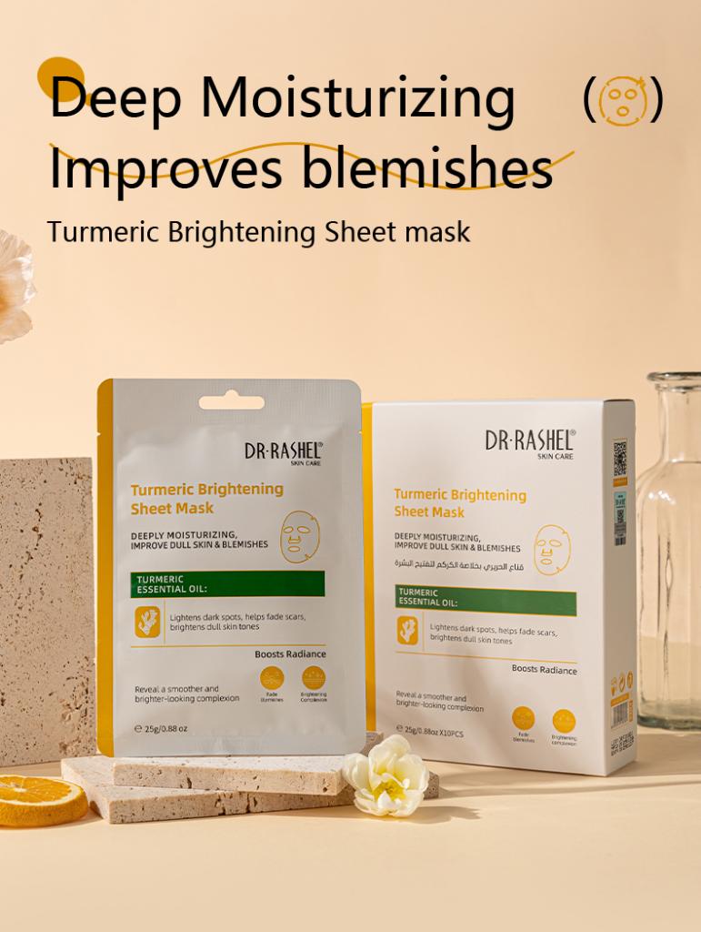 Dr Rashel Turmeric Brightening Sheet Mask – Intense Hydration & Skin Radiance for Dull and Blemished Skin