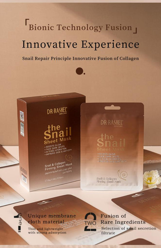 Dr Rashel Snail Mucin Sheet Mask – Glow-Boosting, Dark Spot Correcting & Elasticity-Enhancing Hydration Therapy