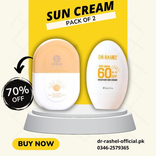 Estelin Sunscreen All-In-One SPF 70 50G & DR.RASHEL Resistant Sunscreen  Sun Cream bundle deal