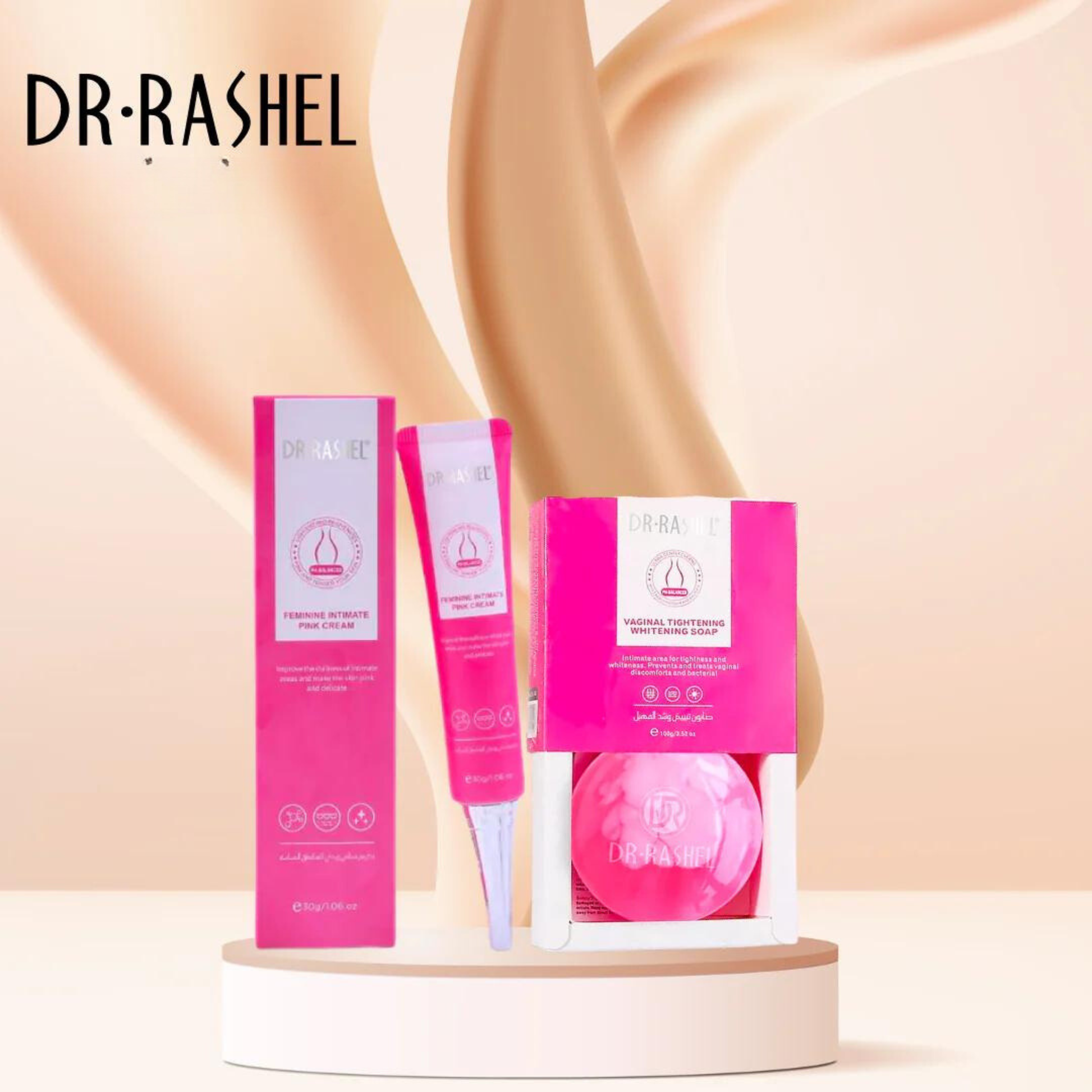 Dr. Rashel PH-Balanced Feminine Pink Cream & Whitening Soap - Combo