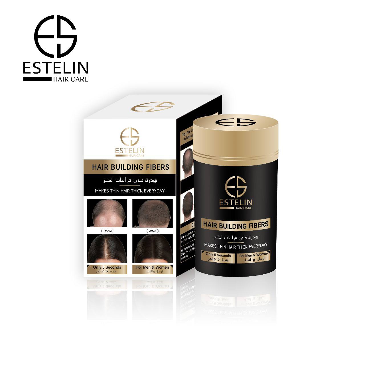   Estelin 5 Second Hair Building fibers for men and women