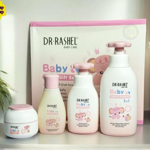 Dr.Rashel Baby care Gift Set For Baby Delicate Skin Pack of 4 - Pink