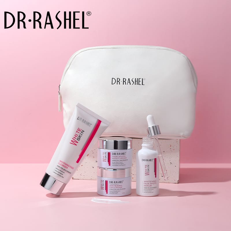 Dr.Rashel Skin Care White Skin Whitening Fade Spot 4 Piece سیٹ بیگ کے ساتھ