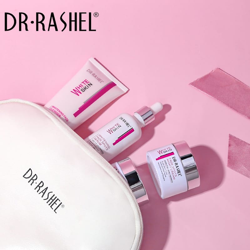 Dr.Rashel Skin Care White Skin Whitening Fade Spot 4 Piece سیٹ بیگ کے ساتھ