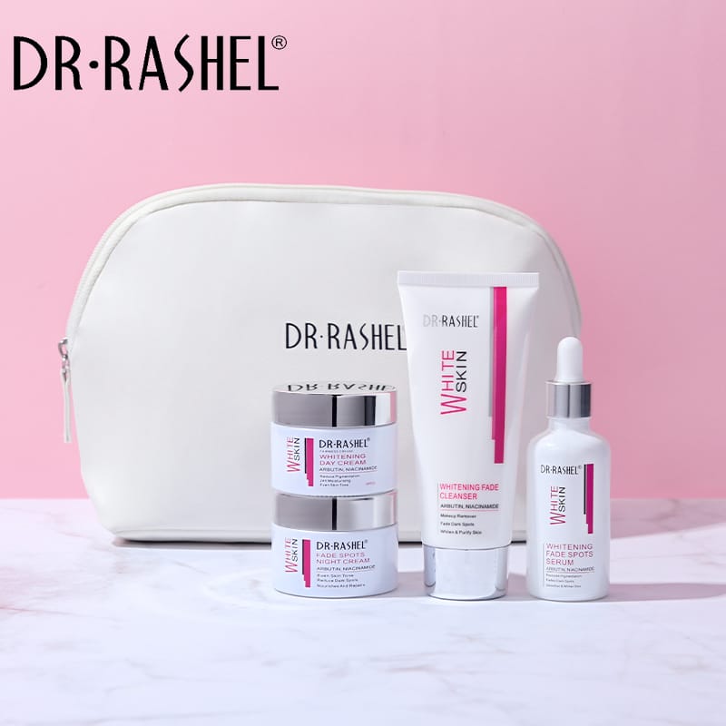 Dr.Rashel Skin Care White Skin Whitening Fade Spot 4 Piece سیٹ بیگ کے ساتھ