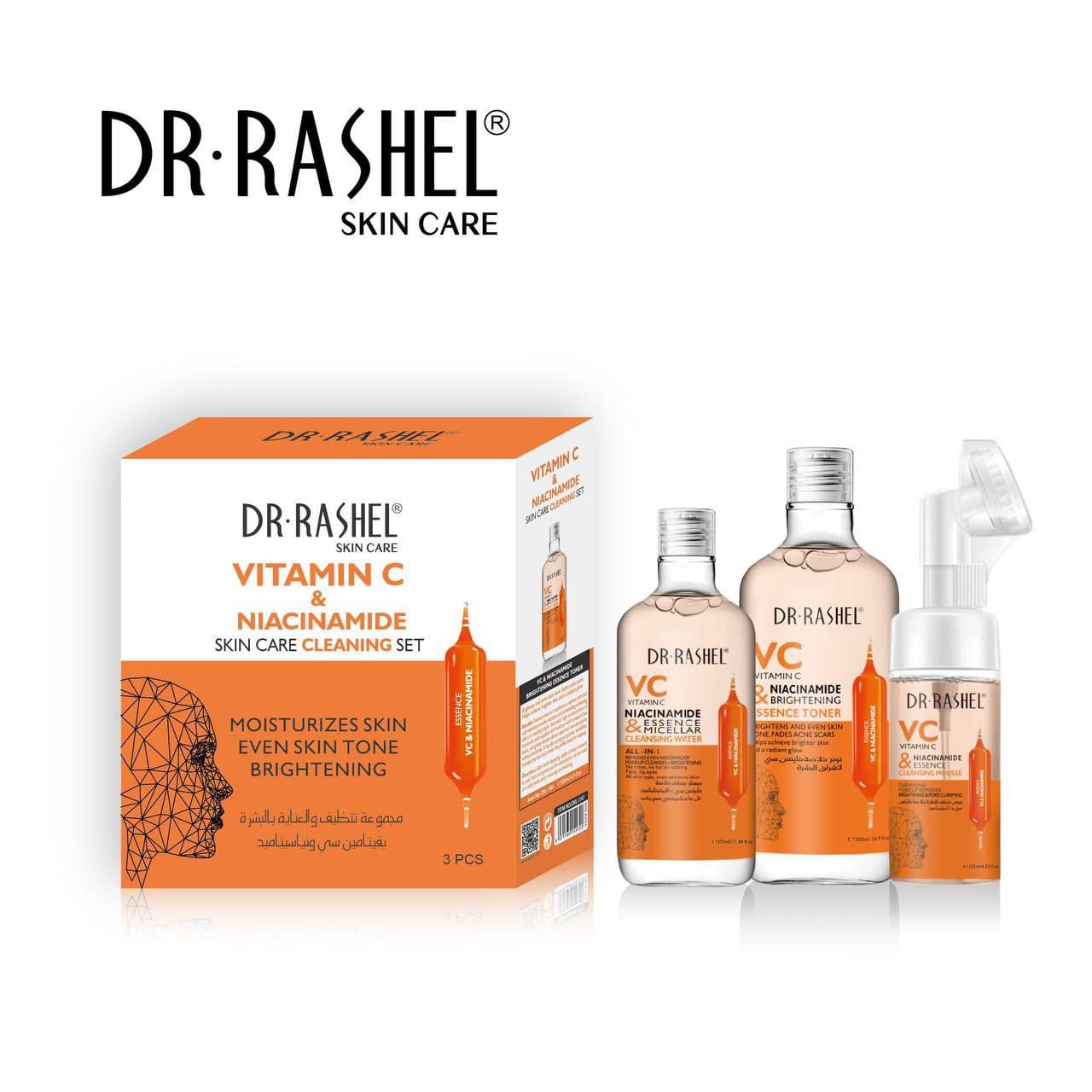   Dr.Rashel Vitamin C & Niacinamide Skin Care Cleaning Set Moisturizes Skin Even Skin Tone Brightening