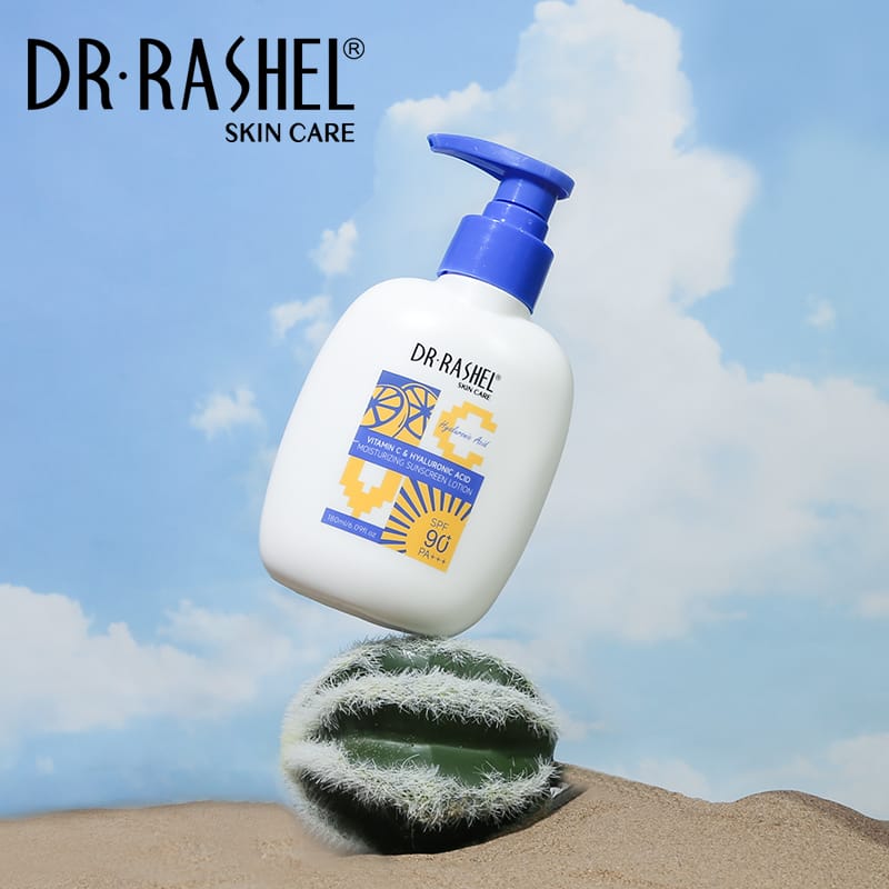 DR Rashel Vitamin C & Hyaluronic Acid Moisturizing Sunscreen Lotion SPF 90+ PA+++ - 180ML