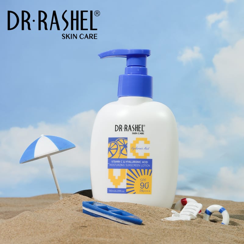 DR RASHEL Skin Care Moisturizing Brightening SPF 90 Vitamin C Hyaluronic Acid Sunscreen Lotion 180ml
