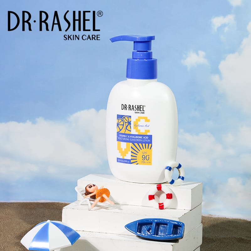 DR Rashel Vitamin C & Hyaluronic Acid Moisturizing Sunscreen Lotion SPF 90+ PA+++ - 180ML