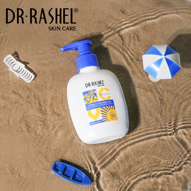 DR Rashel Vitamin C & Hyaluronic Acid Moisturizing Sunscreen Lotion SPF 90+ PA+++ - 180ML