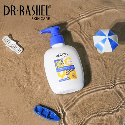 DR RASHEL Skin Care Moisturizing Brightening SPF 90 Vitamin C Hyaluronic Acid Sunscreen Lotion 180ml
