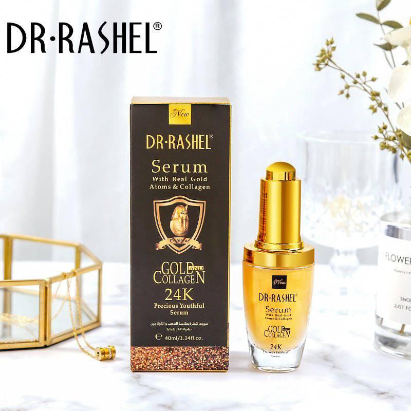 DR.RASHEL 24 K اصلی گولڈ ایٹمز Ampoule Collagen Makeup Primer Anti Wrinkle Hyaluronic Acid Face Whitening Serum