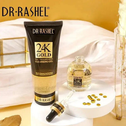   Dr.Rashel 24K Gold Radiance & Anti-Aging Cleansing Gel + Eye Serum - Pack of 2