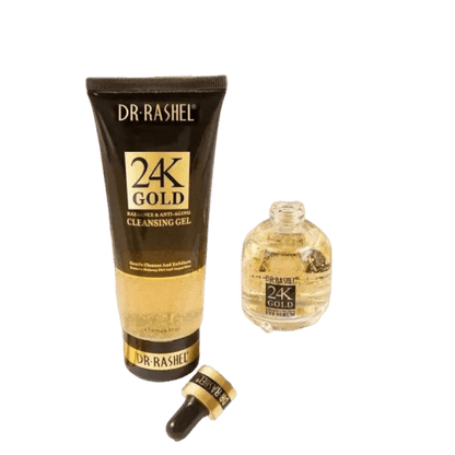   Dr.Rashel 24K Gold Radiance & Anti-Aging Cleansing Gel + Eye Serum - Pack of 2