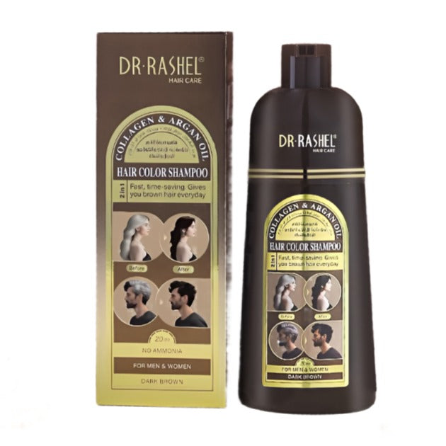   Dr.Rashel Collagen And Argan Oil Hair Color Shampoo Dark Brown -400ML