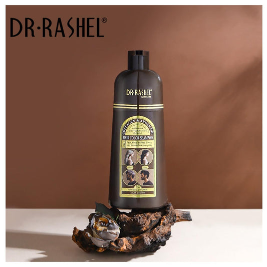 Dr.Rashel Collagen And Argan Oil Hair Color Shampoo Dark Brown -400ML - Dr Rashel Official