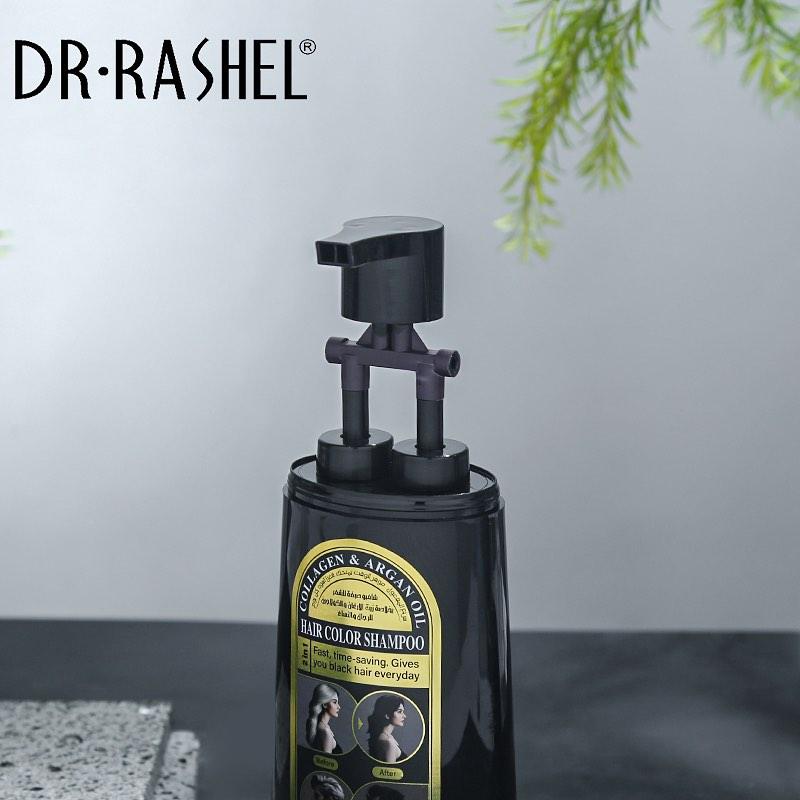   Dr.Rashel Collagen And Argan Oil Hair Color Shampoo Natural Black - 400ML